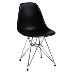 Vitra Eames DSR 43cm Side Chair Black / Chrome